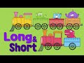 long longer longest song for kids - Let's learn long and short with ABC monsters.