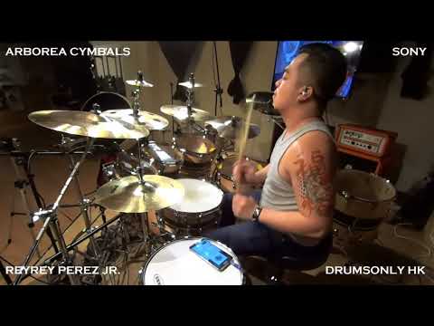 ReyRey Perez Jr  DrumCam ARBOREA CYMBALS  'Ten Minutes' by Tony Royster drum cover DRUMSONLY HK H2O