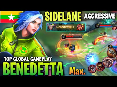 Aggressive Sidelane, 81.7% Current WR | Top Global BENEDETTA Rank Gameplay BEST BUILD By Max. - MLBB