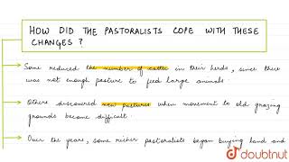 HOW DID THE PASTORALISTS COPE WITH THESE CHANGES?