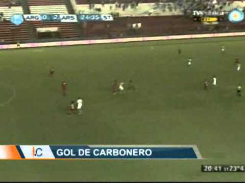Gol de Carlos Carbonero. Argentinos 0 Arsenal 2. Torneo Final 2013 (Infobae.com)