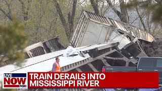 Train derails into Mississippi River; No hazardous material threat, officials say | LiveNOW from FOX