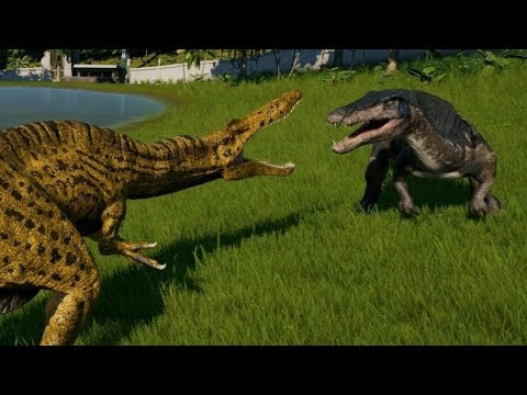 Jurassic World Evolution - Baryonyx vs Suchomimus (1080p 60FPS)