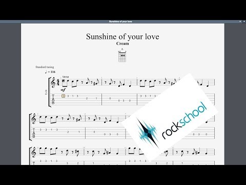 Sunshine Of Your Love - Cream (rockschool)