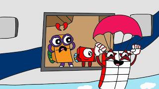 Numberblocks 2 doesn't want to skydive | Numberblocks fanmade coloring story