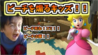 【マイクラ】 wii u版　ピーチスキン使ったら、キッズ達がピーチを煽りまくったｗｗｗ