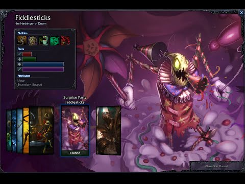 Surprise Party Fiddlesticks Skin Spotlight Gameplay 1080p HD