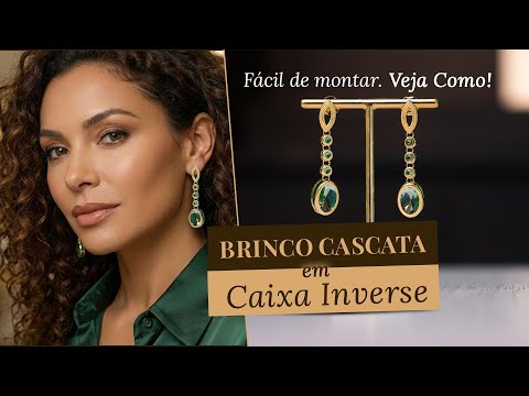 Semi-precious waterfall earrings with inverted setting and faceted stones | Easy to assemble + Co...