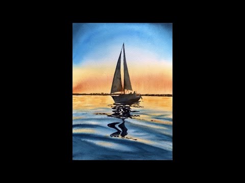 cómo pintar las olas del mar en acuarela, paso a paso. Tutorial.
