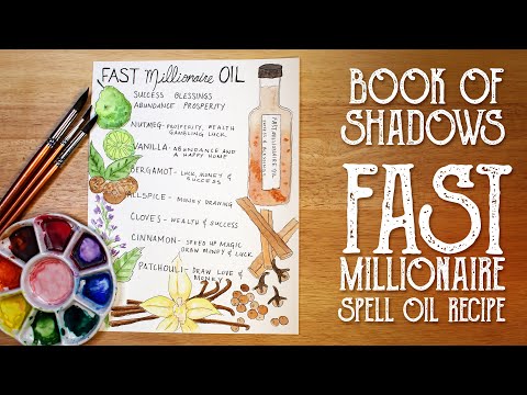 Book of Shadows Page - Fast Millionaire Oil - Money Draw Oil Recipe -Witchcraft - Magical Crafting