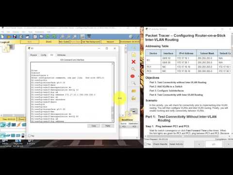 5.1.3.6 Packet Tracer - Configuring Router-on-a-Stick Inter-VLAN Routing