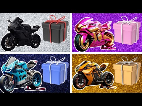 Elige Un Regalo de 4 🎁👑💗💙🖤 ¡Desafío de 4 Cajas de Regalo! | Choose Your Gift 😍