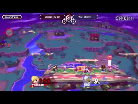 SoS12 - 2Scoops FAD Zan (Toon Link) vs 4GG K9sbruce (Sheik) - Smash Wii U LF