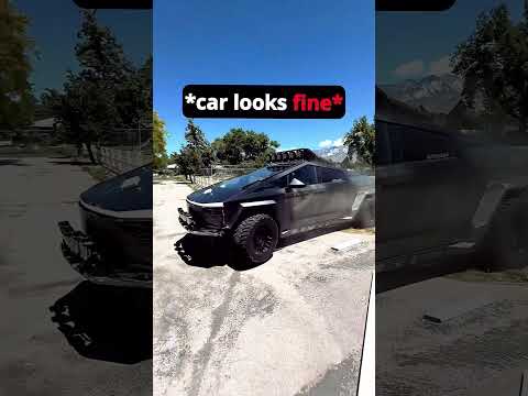Tesla Cybertruck Extreme Fence Crash Test 🚗💥(@supercar_ron)