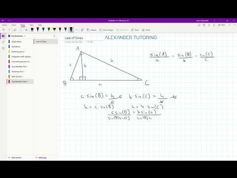 Geometry Tutoring 23 How to derive the law of sines