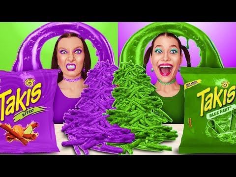 EXTREME ONE-COLOR FOOD DIET! 😱 24 Hours of Monochromatic Meals | 123 GO!