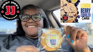 *NEW* JIMMY JOHNS LEMON 🍋 BERRY 🫐 COBBLER COOKIE #THEREVIEWQUEEN