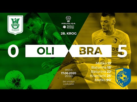 28.krog: Olimpija - Bravo 0:5 ; Prva liga Telekom Slovenije 2019/2020