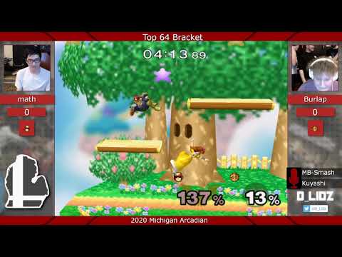 Michigan Arcadian Winter 2020 Top 64 WInner's R2: Math(Captain Falcon) vs Burlap(Peach)