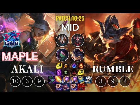 LNG Maple Akali vs Rumble Mid - KR Patch 10.25