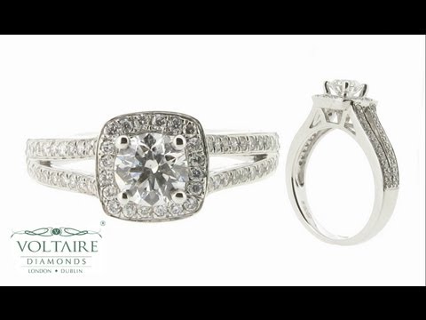 Bespoke Halo Split Shoulder Engagement Ring - ER 1393