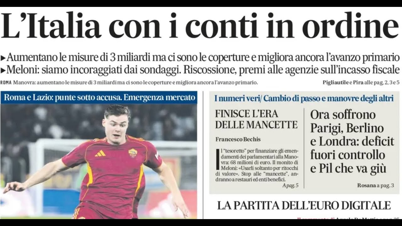 RASSEGNA STAMPA 22 DICEMBRE 2025. QUOTIDIANI NAZIONALI ITALIANI  PRIME PAGINE DEI GIORNALI DI OGGI