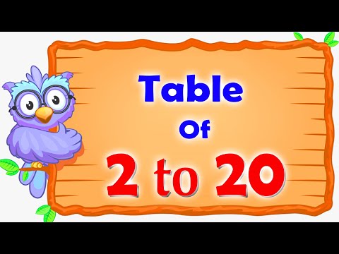Table of 2 to 20 | Multiplication Table 2 to 20 | Rhythmic Table | Kiddo Study