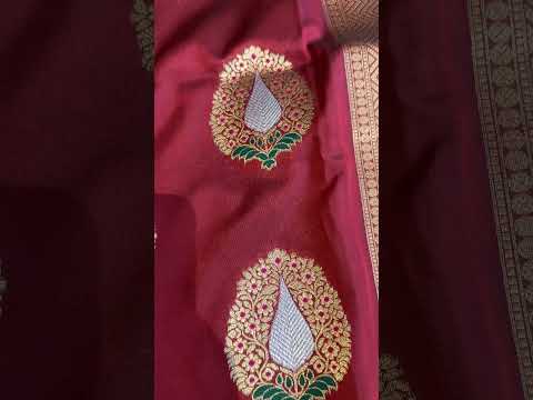 Handloom Rust Red katan silk saree