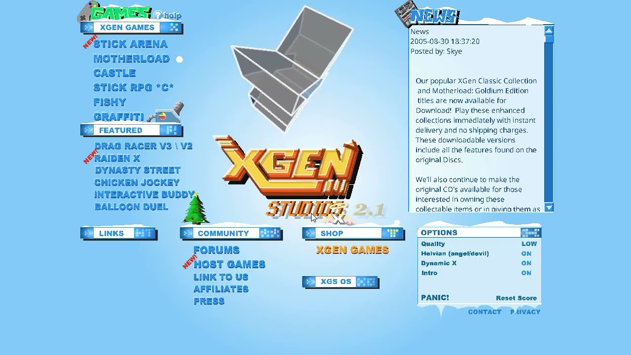 XGen Studios Flash Website in 2005