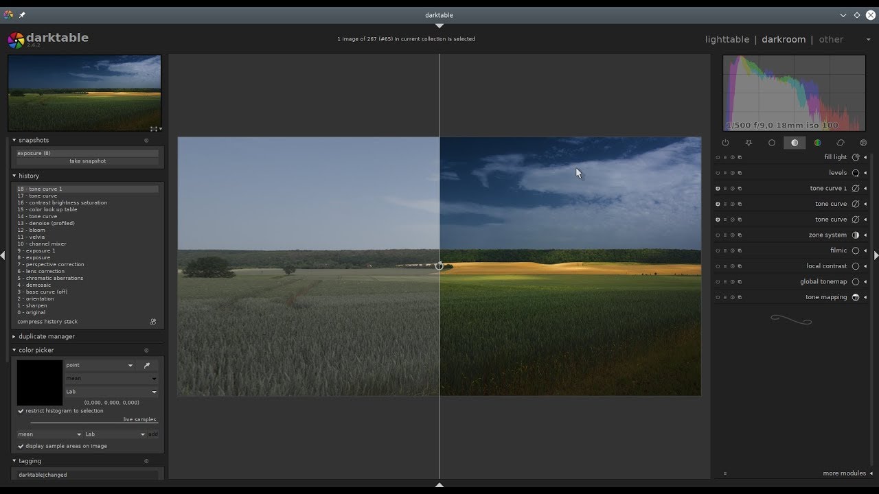Editing moments with darktable 2.6.1 Episode 12: Glowing fields