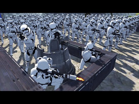 Epic FIRST ORDER Army BUNKER Last Stand! - Men of War: Star Wars Mod Battle Simulator