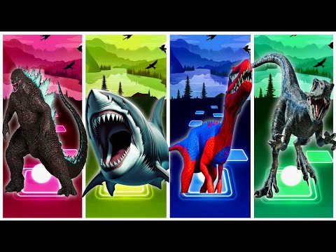 Megalodon VS Spiderman Trix VS Jurassic World VS Godzilla #311 #coffindance #tileshop