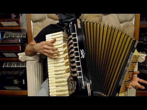 4209 - Black Gold Decorated Lira Super 50 Piano Accordion LMMH 41 140 $1199