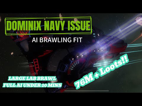 Eve Echoes: AI Solo - Dominix Navy Issue Brawling Large Labs in 20mins
