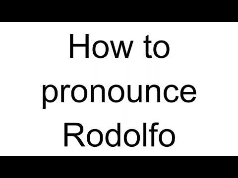 How to Pronounce Rodolfo (Italian)
