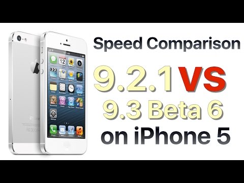 iPhone 5 iOS 9.2.1 vs iOS 9.3 Beta 6 / Public Beta 6 Build #13E5231a Speed Comparison