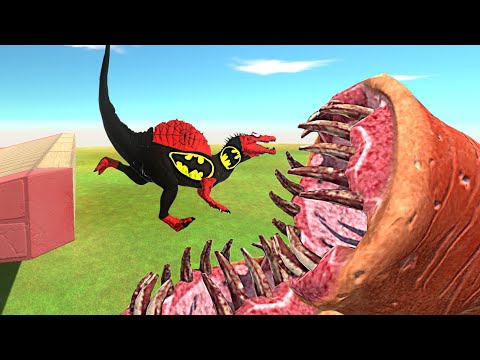 Dinosaurs Race - Who Can Run Past The Giant Blade Worm? - Animal Revolt Battle Simulator Death Run