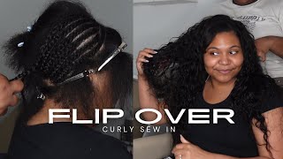 Curly Flip Over Sew In on Natural Hair | Best Versatile Hairstyle