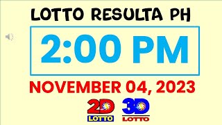 2 PM LOTTO RESULT TODAY NOVEMBER 4, 2023