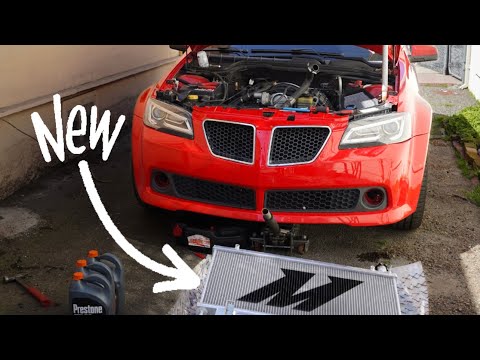 HOW TO INSTALL A AFTERMARKET RADIATOR ON A 2009 PONTIAC G8 GT !!!