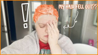 I can’t believe my hair FELL OUT!! 😱 | bleaching and dying my hair neon pink fail ✌️😭