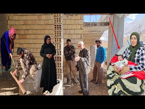 A beautiful and pleasant day with Zahra's nomadic family in the snowy weather