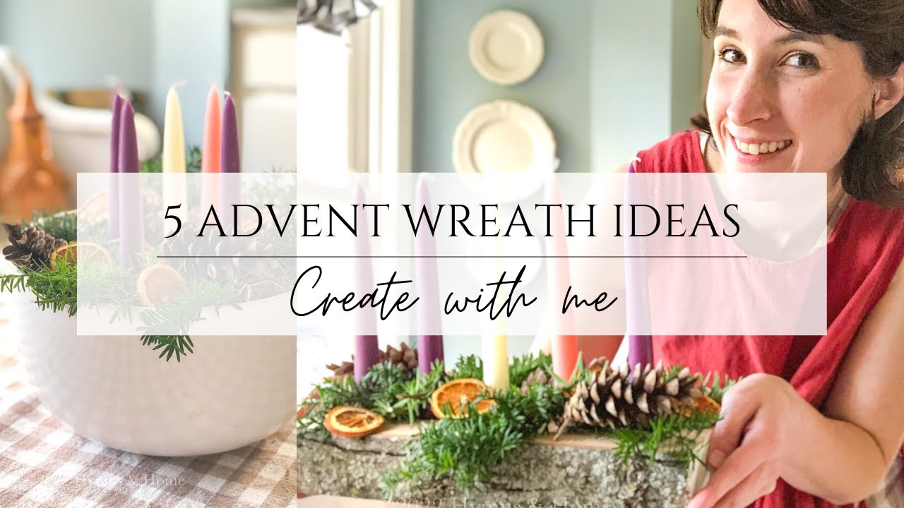 5 ADVENT WREATH IDEAS FOR A COTTAGE CHRISTMAS - HOW TO MAKE DIY ADVENT WREATHS