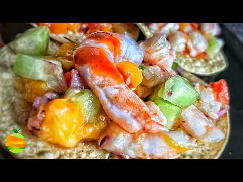 Deliciosas Tostadas de CEVICHE de CAMARÓN que te Sorprenderán