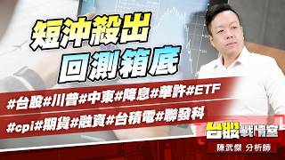 短沖殺出、回測箱底#台股#川普#中東#降息#華許#ETF #cpi#期貨#融資#台積電#聯發科｜小武哥投資事務所｜陳武傑 (圖)