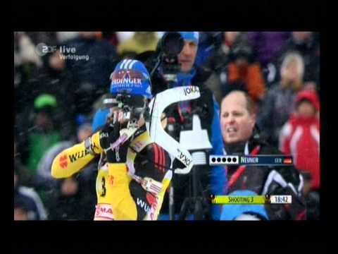 Magdalena Neuner Crossfire beim 3. Schießen