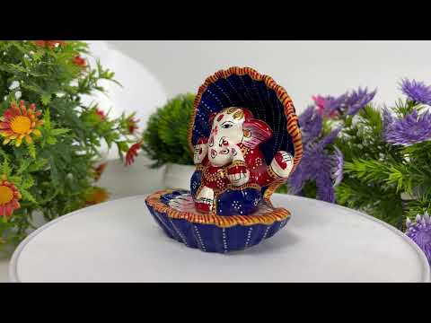 Nirmala Handicrafts Exporter Metal Embossed Handwork Seep (Shell) Blessing Ganesha Gift Idol
