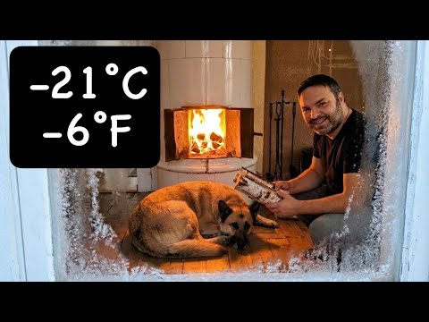 First Fire in the Nordic Winter Cold | Heating the Old Way