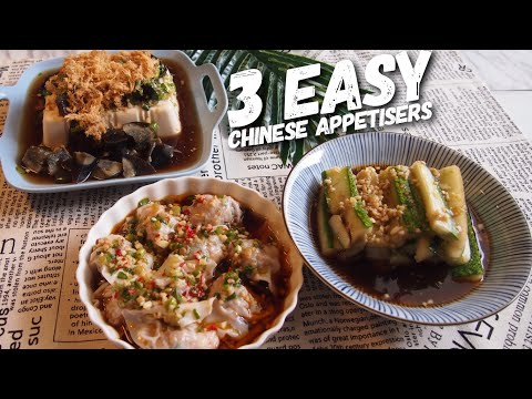 3 Simple Chinese Szechuan Appetizer Recipes! Spicy Wonton 红油抄手 Cucumber Salad Century Egg Tofu 皮蛋豆腐