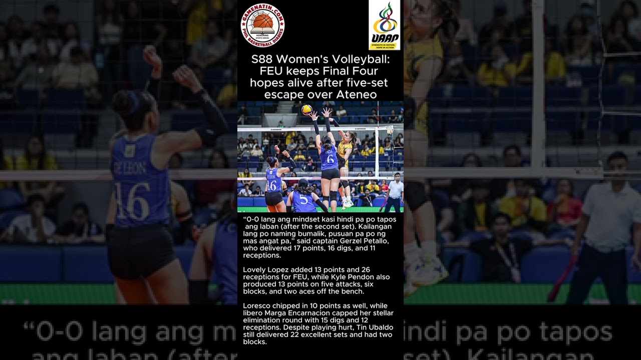 UAAP Women's Volleyball: FEU survives Ateneo in 5 sets
